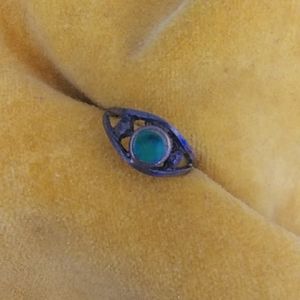 Antique vintage turquoise boho pinky ring